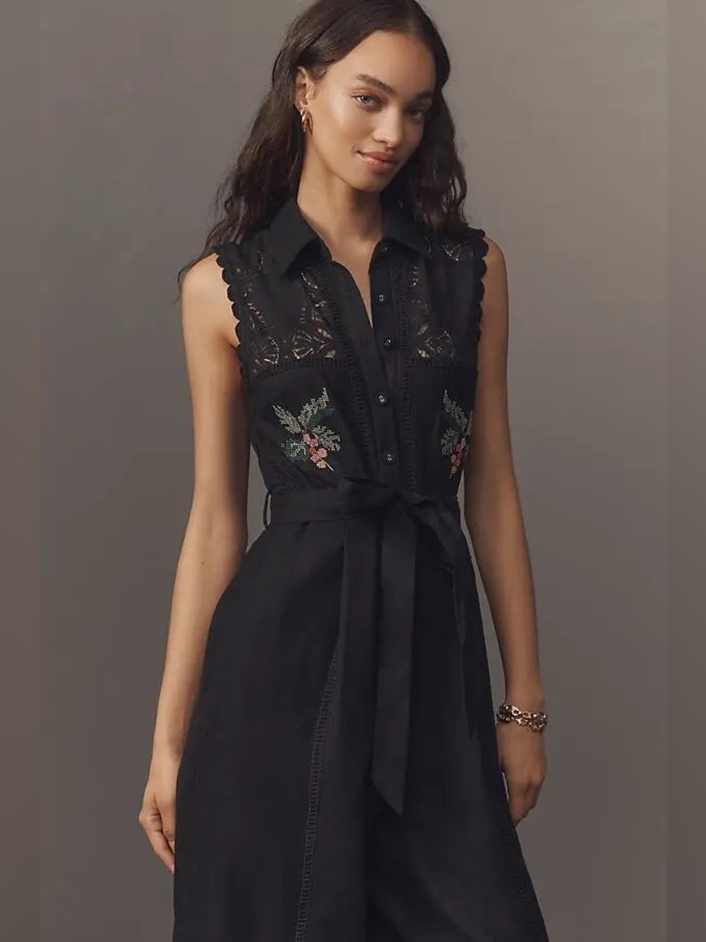 NWT Ranna Gill Belted Crochet Jumpsuit - Picture 4 of 4